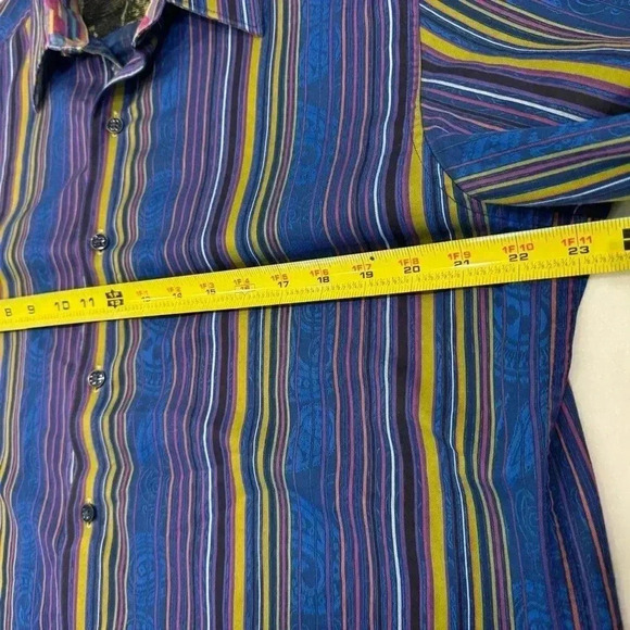 Robert Graham men’s striped & paisley button down shirt size large - Picture 7 of 11